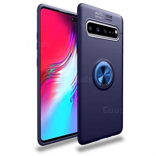 Auto Focus Invisible Ring Holder Soft Phone Case for Samsung Galaxy S10 Plus(6.4 inch) - Blue