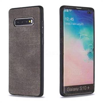 Canvas Cloth Coated Soft Phone Cover for Samsung Galaxy S10 Plus(6.4 inch) - Dark Gray