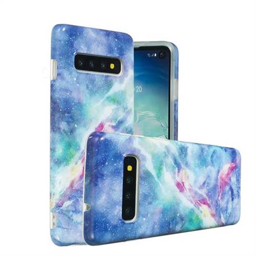 Blue Starry Sky Marble Clear Bumper Glossy Rubber Silicone Phone Case ...