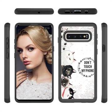 Cute Kittens Shock Absorbing Hybrid Defender Rugged Phone Case Cover for Samsung Galaxy S10 Plus(6.4 inch)