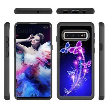 Dancing Butterflies Shock Absorbing Hybrid Defender Rugged Phone Case Cover for Samsung Galaxy S10 Plus(6.4 inch)