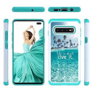 Sea and Tree Shock Absorbing Hybrid Defender Rugged Phone Case Cover for Samsung Galaxy S10 Plus(6.4 inch)