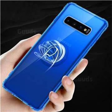 Anti-fall Invisible Press Bounce Ring Holder Phone Cover for Samsung Galaxy S10 Plus(6.4 inch) - Sapphire Blue