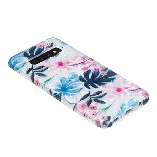 Flowers and Leaves Shell Pattern Clear Bumper Glossy Rubber Silicone ...