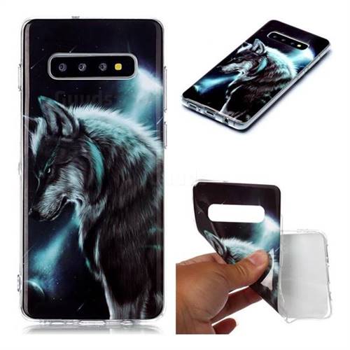 Fierce Wolf Soft TPU Cell Phone Back Cover for Samsung Galaxy S10 Plus(6.4 inch)