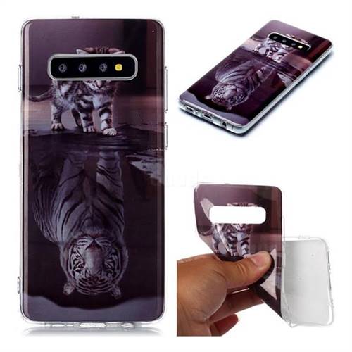 Cat and Tiger Soft TPU Cell Phone Back Cover for Samsung Galaxy S10 Plus(6.4 inch)