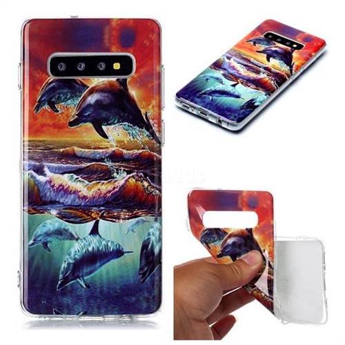 Flying Dolphin Soft TPU Cell Phone Back Cover for Samsung Galaxy S10 Plus(6.4 inch)
