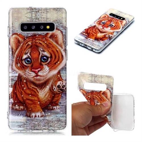 Cute Tiger Baby Soft TPU Cell Phone Back Cover for Samsung Galaxy S10 Plus(6.4 inch)