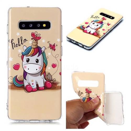Hello Unicorn Soft TPU Cell Phone Back Cover for Samsung Galaxy S10 Plus(6.4 inch)