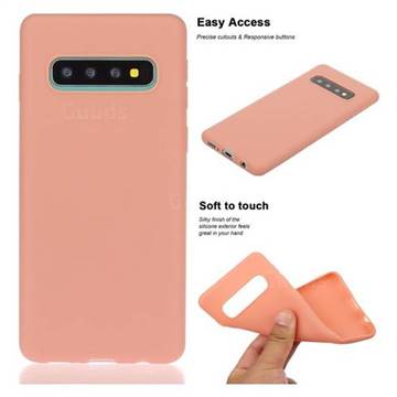Soft Matte Silicone Phone Cover for Samsung Galaxy S10 Plus(6.4 inch) - Coral Orange