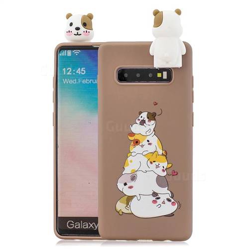Hamster Family Soft 3D Climbing Doll Stand Soft Case for Samsung Galaxy S10 Plus(6.4 inch)