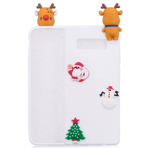 White Elk Christmas Xmax Soft 3D Silicone Case for Samsung Galaxy S10 Plus(6.4 inch)