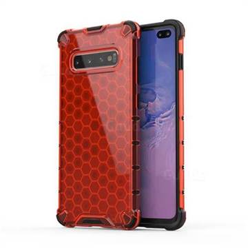 Honeycomb TPU + PC Hybrid Armor Shockproof Case Cover for Samsung Galaxy S10 Plus(6.4 inch) - Red