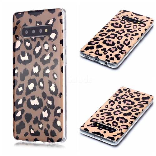Leopard Galvanized Rose Gold Marble Phone Back Cover for Samsung Galaxy S10 Plus(6.4 inch)