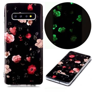 Rose Flower Noctilucent Soft TPU Back Cover for Samsung Galaxy S10 Plus(6.4 inch)