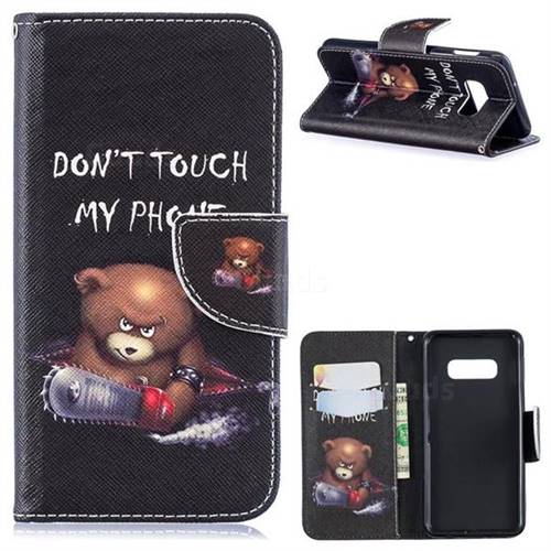 Chainsaw Bear Leather Wallet Case for Samsung Galaxy S10 Plus(6.4 inch)