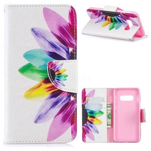 Seven-color Flowers Leather Wallet Case for Samsung Galaxy S10 Plus(6.4 inch)