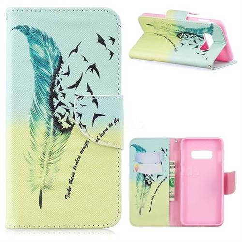 Feather Bird Leather Wallet Case for Samsung Galaxy S10 Plus(6.4 inch)
