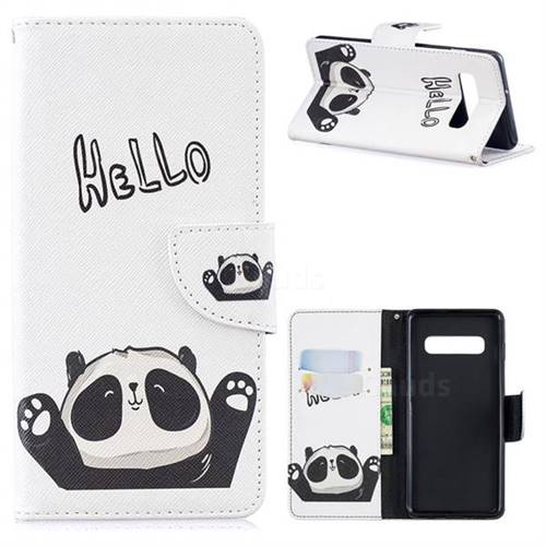 Hello Panda Leather Wallet Case for Samsung Galaxy S10 Plus(6.4 inch)