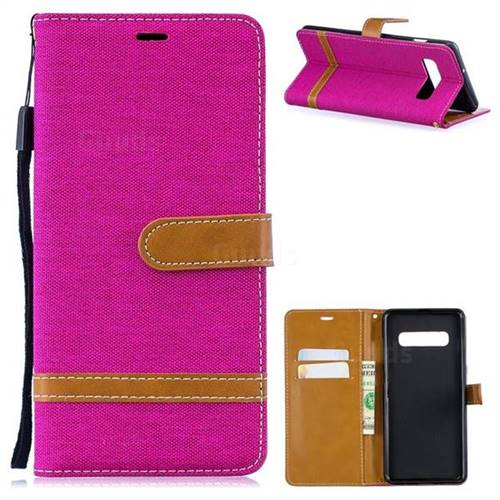 Jeans Cowboy Denim Leather Wallet Case for Samsung Galaxy S10 Plus(6.4 inch) - Rose