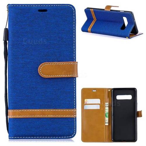 Jeans Cowboy Denim Leather Wallet Case for Samsung Galaxy S10 Plus(6.4 inch) - Sapphire