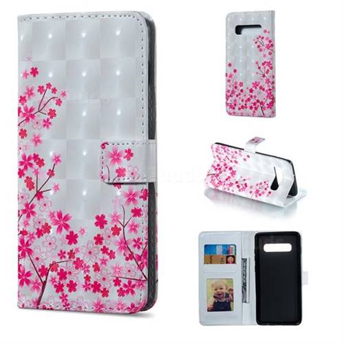 Cherry Blossom 3D Painted Leather Phone Wallet Case for Samsung Galaxy S10 Plus(6.4 inch)