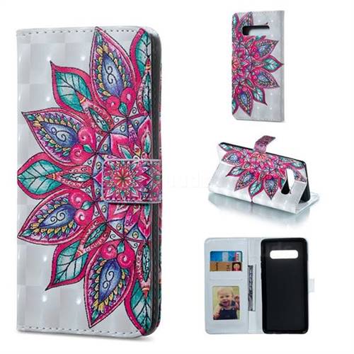 Mandara Flower 3D Painted Leather Phone Wallet Case for Samsung Galaxy S10 Plus(6.4 inch)