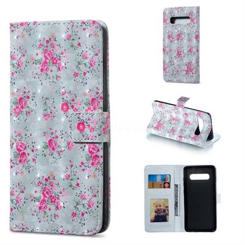 Roses Flower 3D Painted Leather Phone Wallet Case for Samsung Galaxy S10 Plus(6.4 inch)