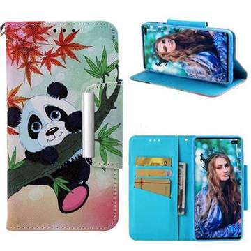Bamboo Panda Big Metal Buckle PU Leather Wallet Phone Case for Samsung Galaxy S10 Plus(6.4 inch)