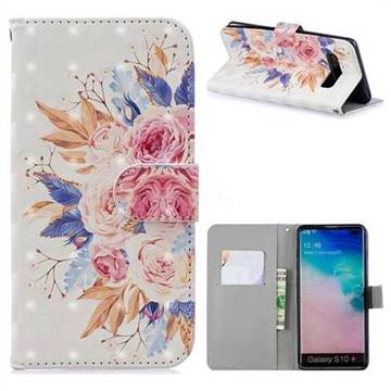 Rose Flowers 3D Painted Leather Phone Wallet Case for Samsung Galaxy S10 Plus(6.4 inch)