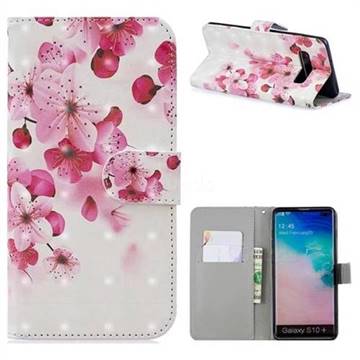 Red Flower 3D Painted Leather Phone Wallet Case for Samsung Galaxy S10 Plus(6.4 inch)