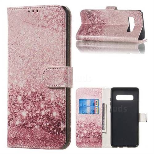 Glittering Rose Gold PU Leather Wallet Case for Samsung Galaxy S10 Plus(6.4 inch)