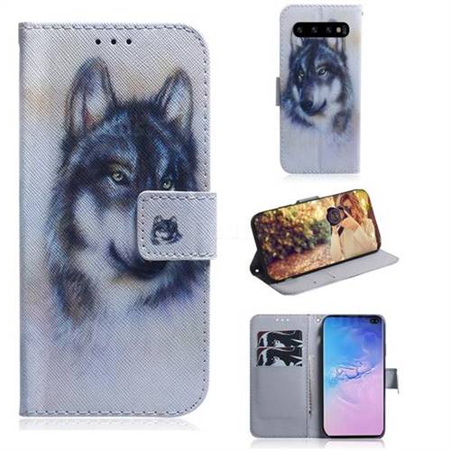 Snow Wolf PU Leather Wallet Case for Samsung Galaxy S10 Plus(6.4 inch)