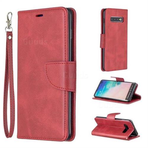 Classic Sheepskin PU Leather Phone Wallet Case for Samsung Galaxy S10 Plus(6.4 inch) - Red