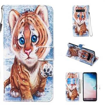 Baby Tiger Smooth Leather Phone Wallet Case for Samsung Galaxy S10 Plus(6.4 inch)