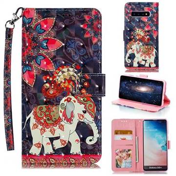 Phoenix Elephant 3D Painted Leather Phone Wallet Case for Samsung Galaxy S10 Plus(6.4 inch)