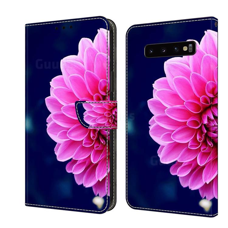 Pink Petals Crystal PU Leather Protective Wallet Case Cover for Samsung Galaxy S10 Plus(6.4 inch)