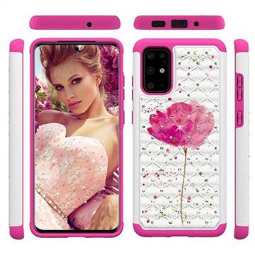 Watercolor Studded Rhinestone Bling Diamond Shock Absorbing Hybrid Defender Rugged Phone Case Cover for Samsung Galaxy S20 Plus / S11