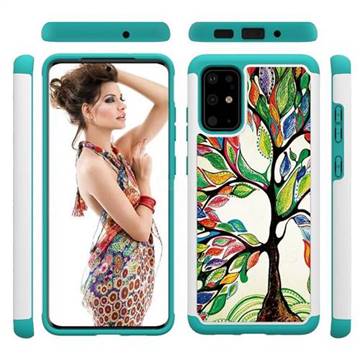 Multicolored Tree Shock Absorbing Hybrid Defender Rugged Phone Case Cover for Samsung Galaxy S20 Plus / S11