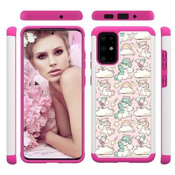 Pink Pony Shock Absorbing Hybrid Defender Rugged Phone Case Cover for Samsung Galaxy S20 Plus / S11