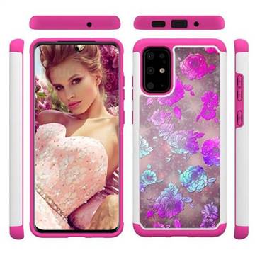 peony Flower Shock Absorbing Hybrid Defender Rugged Phone Case Cover for Samsung Galaxy S20 Plus / S11