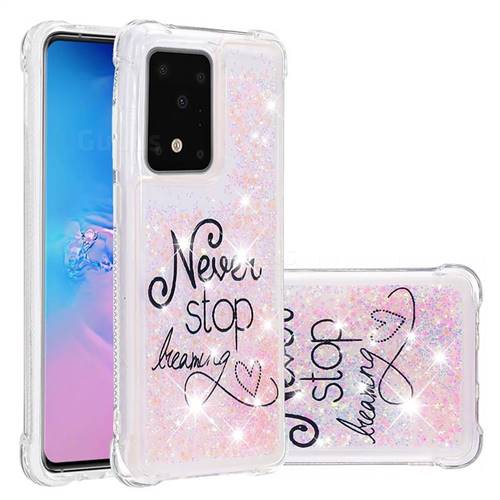 Never Stop Dreaming Dynamic Liquid Glitter Sand Quicksand Star TPU Case for Samsung Galaxy S20 Plus / S11