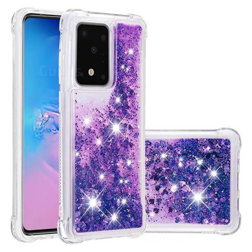 Dynamic Liquid Glitter Sand Quicksand Star TPU Case for Samsung Galaxy S20 Plus / S11 - Purple
