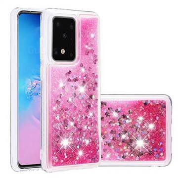 Dynamic Liquid Glitter Quicksand Sequins TPU Phone Case for Samsung Galaxy S20 Plus / S11 - Rose