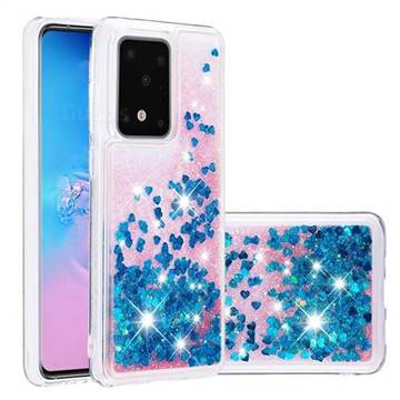 Dynamic Liquid Glitter Quicksand Sequins TPU Phone Case for Samsung Galaxy S20 Plus / S11 - Blue