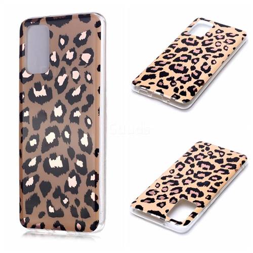 Leopard Galvanized Rose Gold Marble Phone Back Cover for Samsung Galaxy S20 Plus / S11