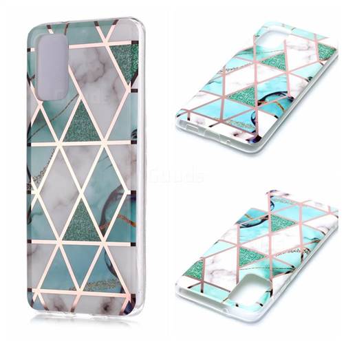 Green White Galvanized Rose Gold Marble Phone Back Cover for Samsung Galaxy S20 Plus / S11