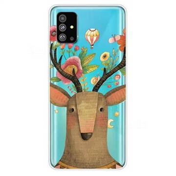 Balloon Flower Deer Super Clear Soft TPU Back Cover for Samsung Galaxy S20 Plus / S11