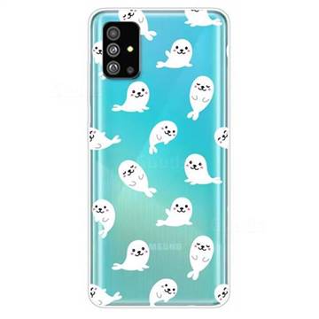White Sea Lions Super Clear Soft TPU Back Cover for Samsung Galaxy S20 Plus / S11