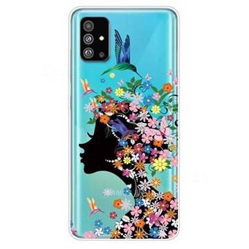 Floral Bird Girl Super Clear Soft TPU Back Cover for Samsung Galaxy S20 Plus / S11